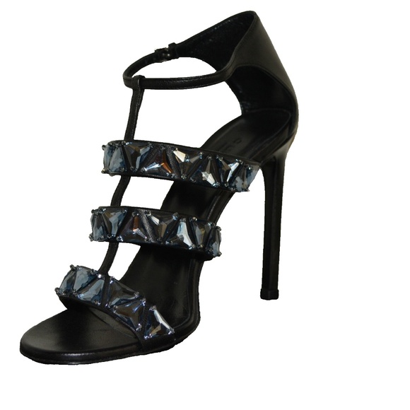 NIB Gucci Crystal Triple-Band High-Heel Sandals - Picture 4 of 6